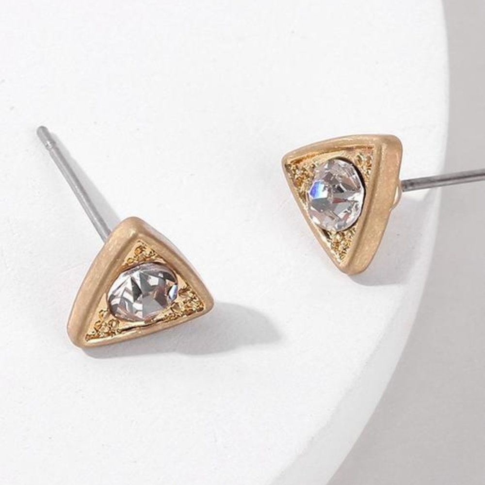 Erica Nikol Ophelia Triangle Stud Earrings